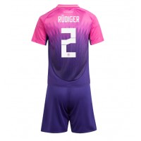 Maglia Calcio Germania Antonio Rudiger #2 Seconda Divisa Bambino Europei 2024 Manica Corta (+ pantaloncini)